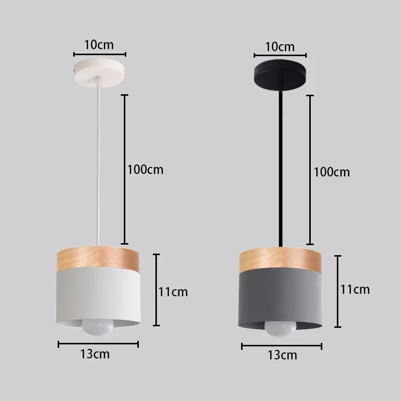 Lampes suspendues modernes abat jour opaques couleurs gris blanc rose jaune scandinave