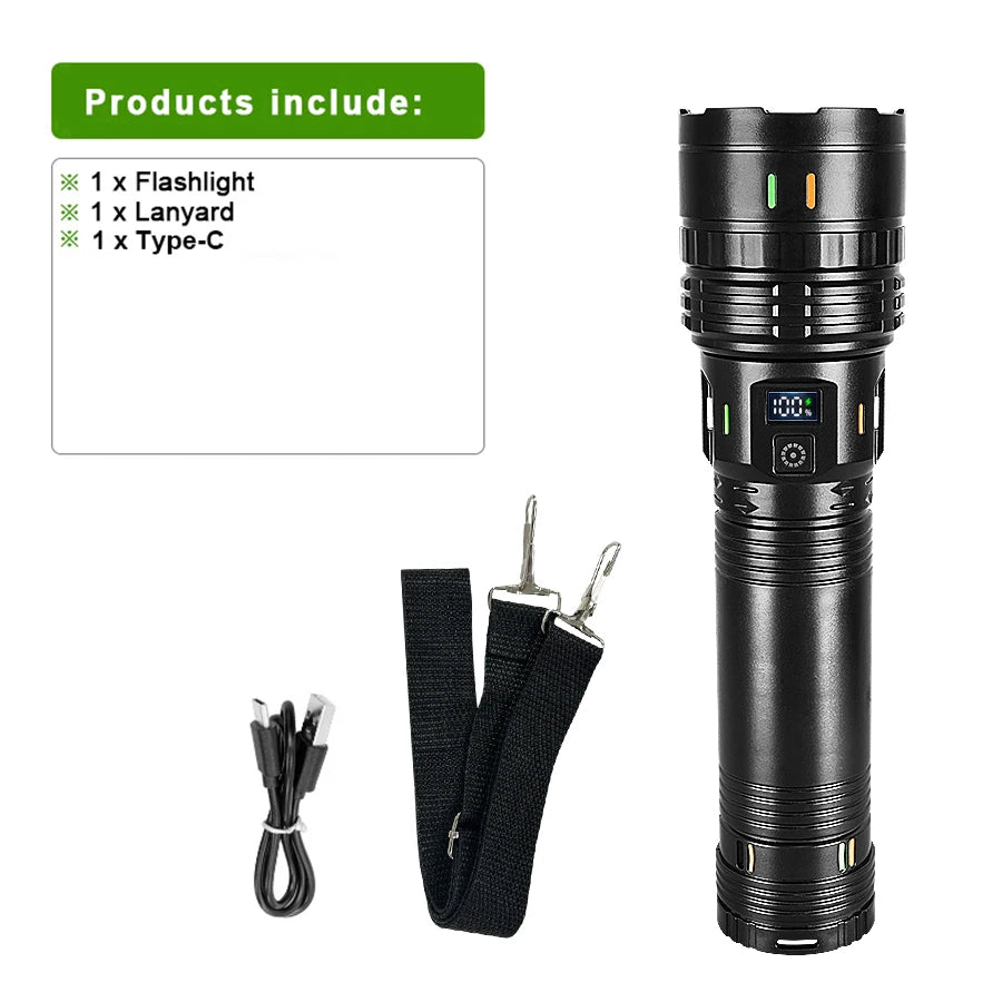 lampe torche noire laser rechargeable camping autodéfense pointeur laser résistance choc ceinture usb
