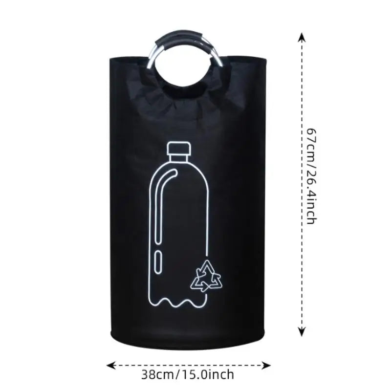 sac pliable recyclage rangement bouteilles plastique motif recyclage moderne noir blanc