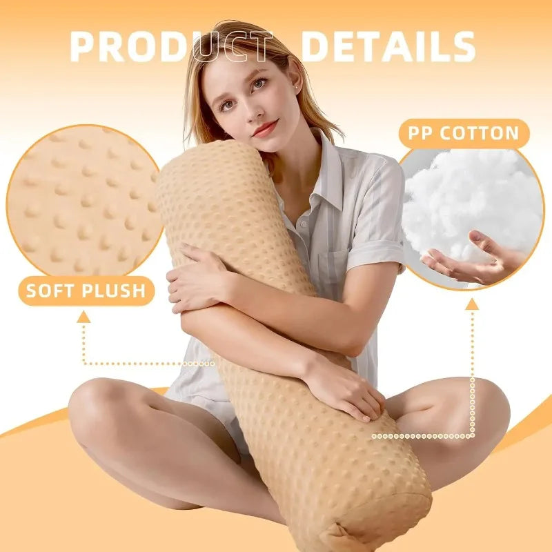 coussin ergonomique beige texture pointillée contemporain zip invisible amovible lavable 60cm 100cm