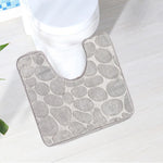 tapis toilette moderne beige noir gris clair texture galets vinyle fixation invisible