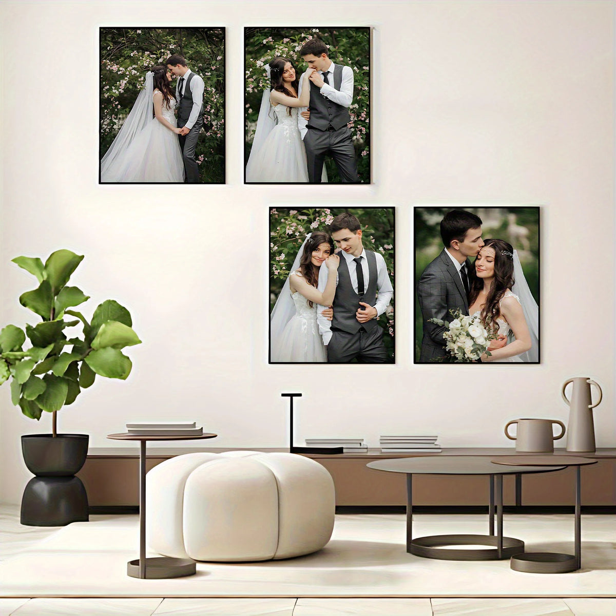 impressions photographiques couple moderne noir blanc cadre salon décoration maison affiche haute définition sans