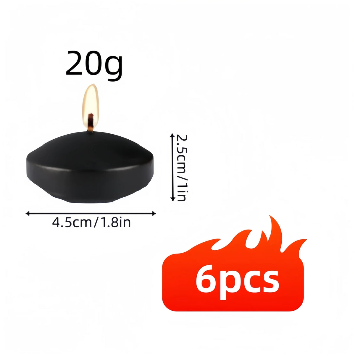 bougies flottantes noires rondes 10g 20g 1.5pouce 1.8pouce minimaliste fil vases table mariage