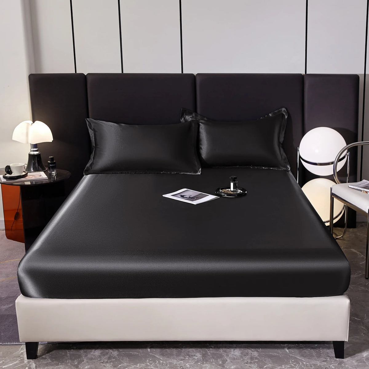 housses lit satinées blancs simples maison 120x200 150x200 180x200 200x220
