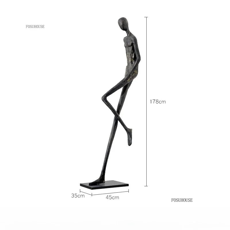 sculptures humaines modernes texture rugueuse noir gris beigeclair abstrait minimalisteDecorationIntérieureSculptureFigurinesHumainesStylisées