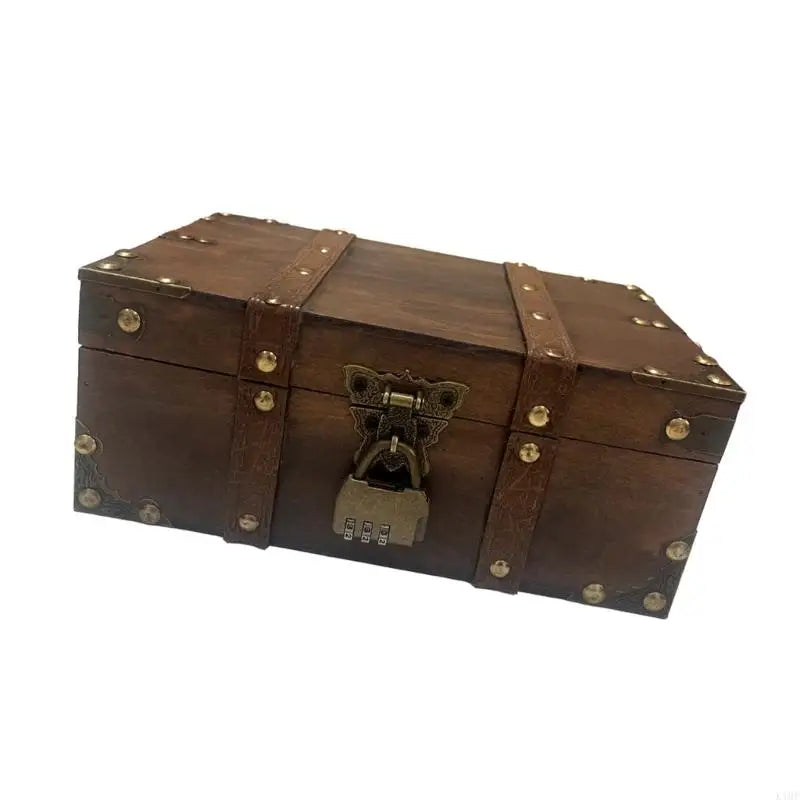 Boîte en bois rouge vintage ouverte montrant l'intérieur pour rangement