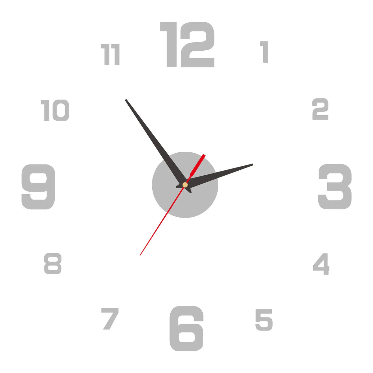 horloge murale moderne minimaliste aiguille acrylique noir blanche adhésif chambre salon