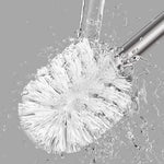 porte brosse wc moderne adhésif blanc gris rond piqueté salle bain