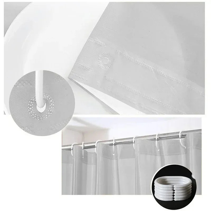 rideau douche gris moderne tissu lisse ourlet standard éva opaque tringle