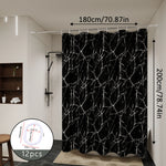 rideau douche moderne noir marbre opalescent respectueux environnement 120cm 180cm