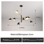 Suspension lumineuse moderne conique noir doré sources lumineuses chambre salon