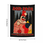 tapisserie pop art clown balles acid bath noir rouge blanc bleu Jaune