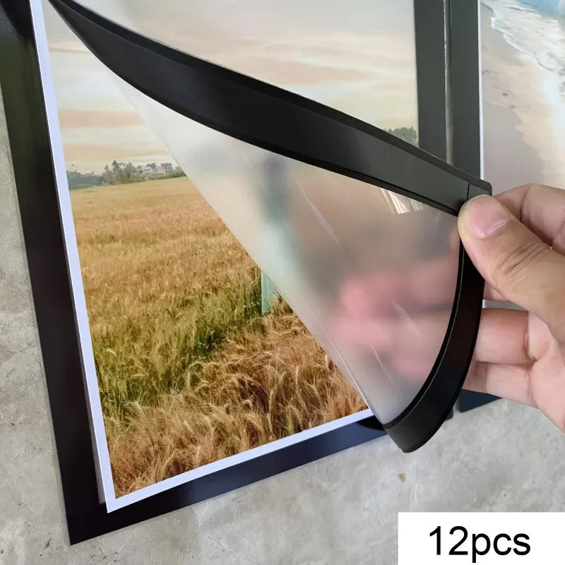 cadres photo modernes adhésifs transparents photos noir a5 a6 mur maison
