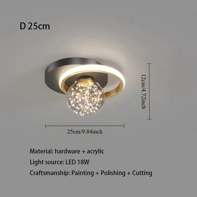 lampe moderne brillantes noir doré acrylique led montage surface toucher interrupteur