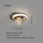 lampe moderne brillantes noir doré acrylique led montage surface toucher interrupteur