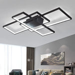 plafonnier moderne minimaliste noir blanc rectangles superposés géométrique opaqué luminaire salon chambre