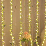 guirlande lumineuse décorative feuilles vertes led blanc chaud fil métallique champêtre bohèmeintérieur décoration festive