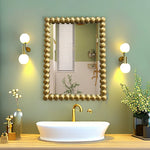miroir pied vert or blanc luxueux classique opacité adhésif led rectangle