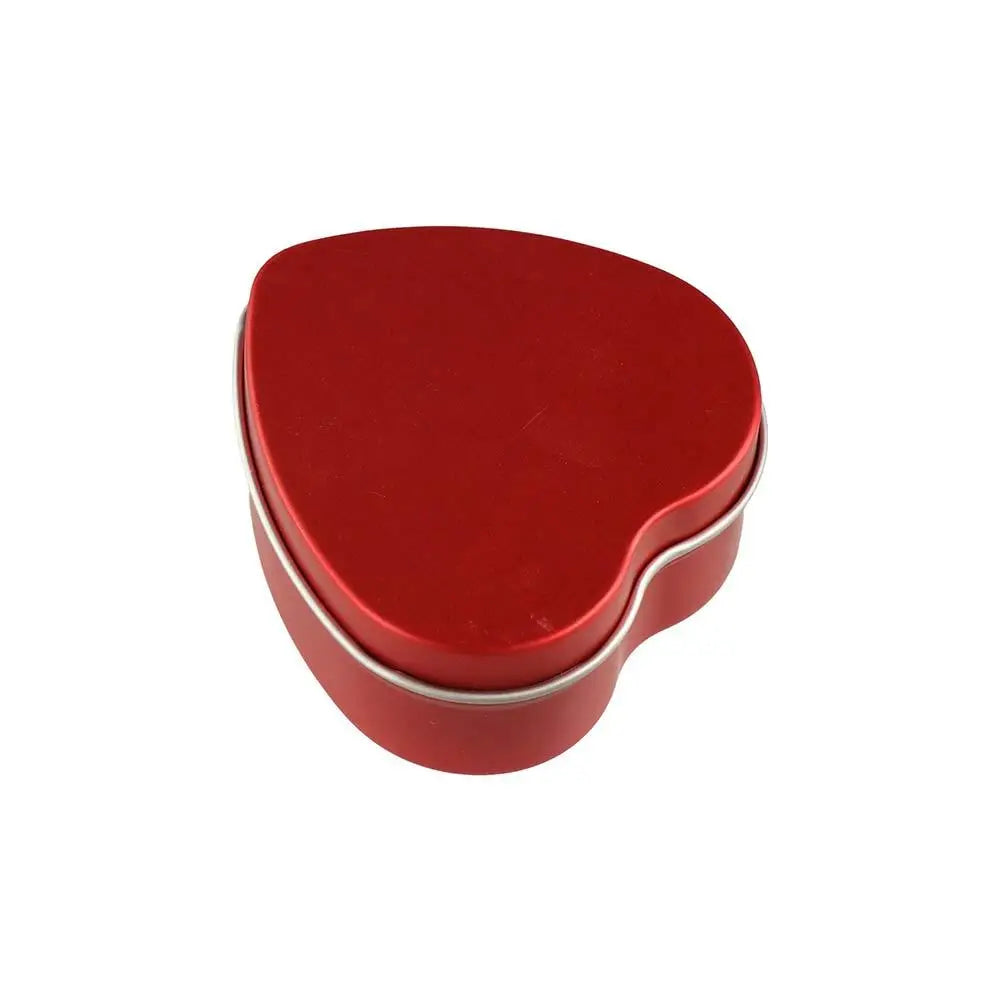 boîtes métal forme cœur argentées rouges modernes réutilisables bijoux décoration