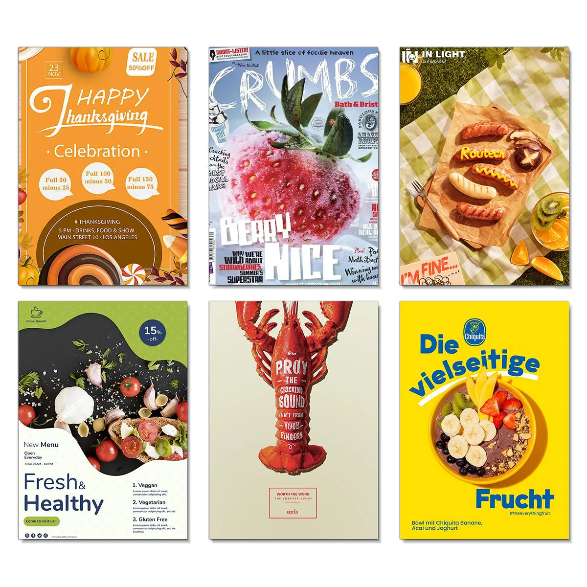 impression photo HD toile mural affiche graphique moderne motifs culinaires fruits légumes A2 A3
