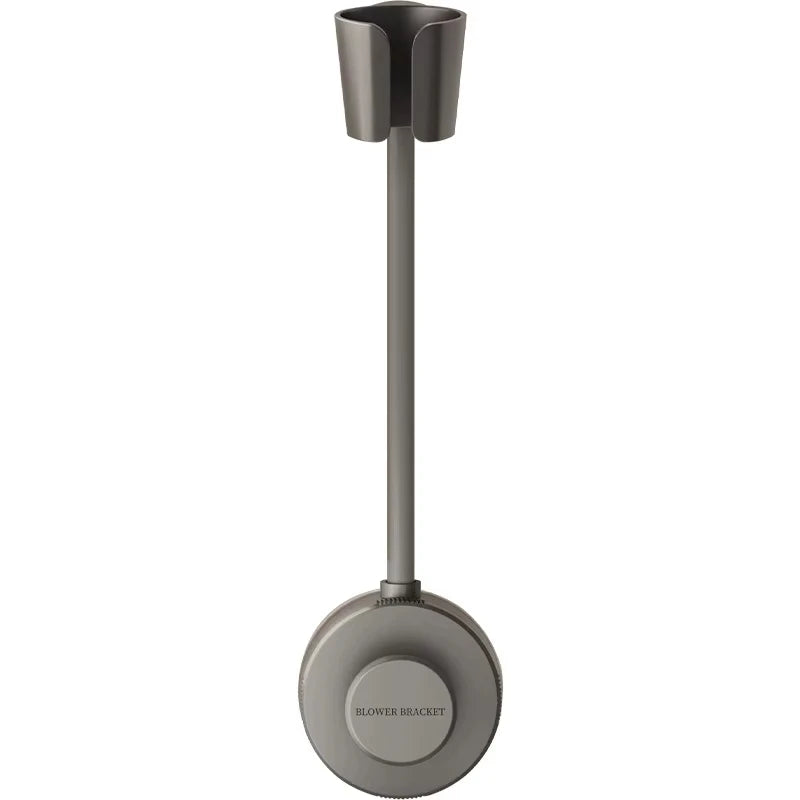support mural sèche cheveux ventouse fixation moderne gris blanc abs réutilisable organisateur salle bain