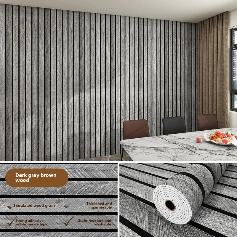 papier peint auto adhésif rayures verticales moderne beige clair noir 40cm 3m salon restauranthôtel
