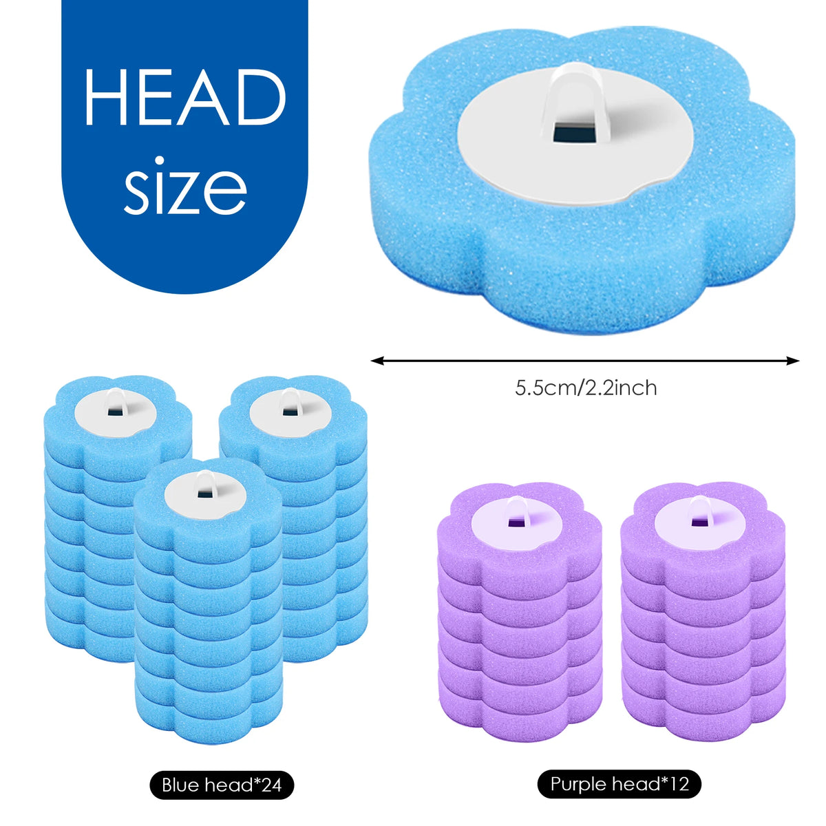 brosse toilette bleu blanc remplacement tête nettoyage mural moderne salle bain