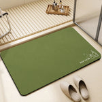tapis sol salle bain absorbant séchage rapide antidérapant moderne gris bleu vert uni