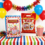 sacs fête thème cirque animaux ballons étoiles dorées poignée détachable multicolore anniversaire baby shower