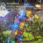 guirlande lumineuse led solaire spirale multicolore extérieure décoration jardin camping mariage ip67 art deco