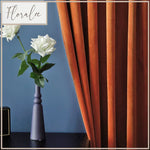 rideau velours orange moderne opaque uni salon chambre décoration intérieure