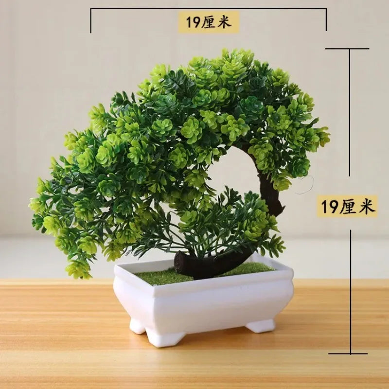 petit arbre bonsaï artificiel résine vert clair décoration table intérieur jardin maison classique