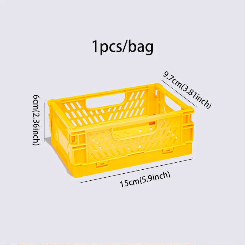 paniers pliables blancs jaunes verts bleus clips organisateurs cosmétiques papeterie moderne pratique
