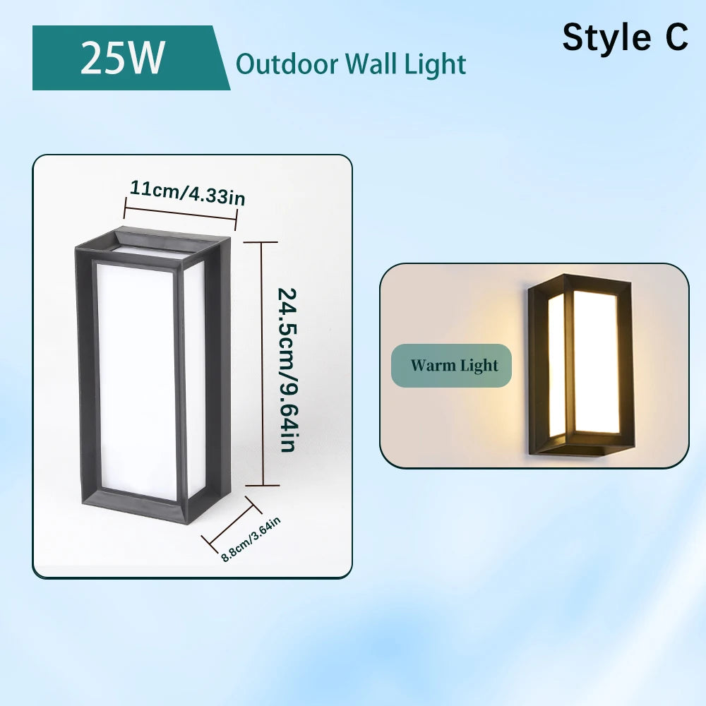 lampe murale led moderne noire ip65 verre borosilicate abs nickelée 2492000lm