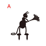 figurines insectes noires art minimaliste jardin décoratives extérieures sol đen giản dị cho
