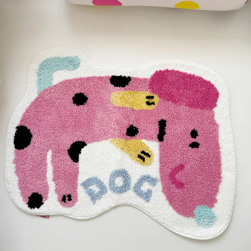 tapis créatif dessin animé feuilles monstera animaux adhésif imperméable antidérapant intérieur enfant polyester PVC