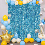 rideau moderne bleu ondulé adhésif double face 100cm 200cm événements