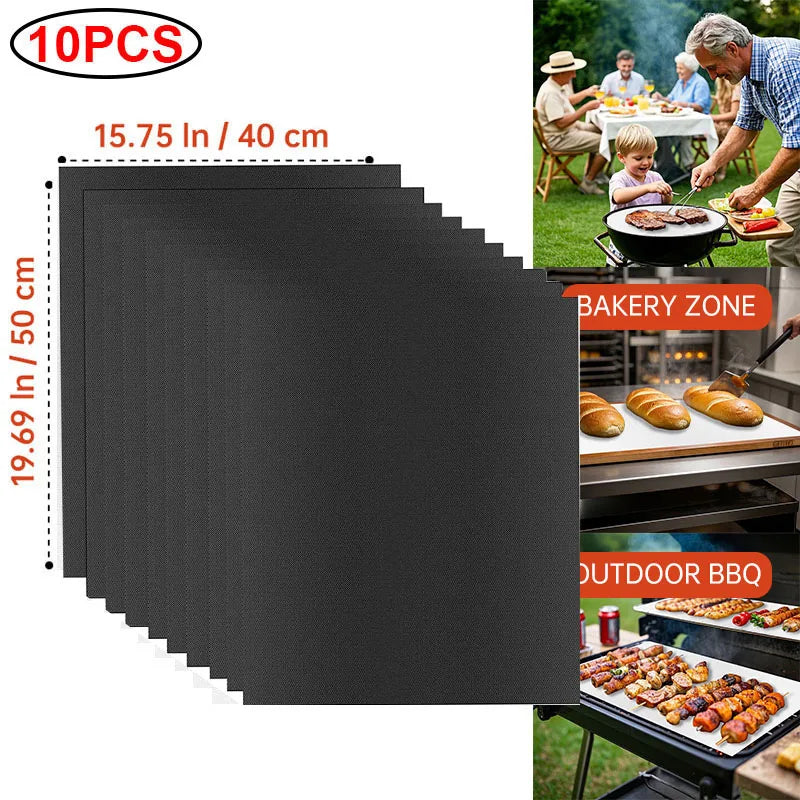 tapis cuisson antiadhésif réutilisable résistant chaleur fond four noir moderne silicone