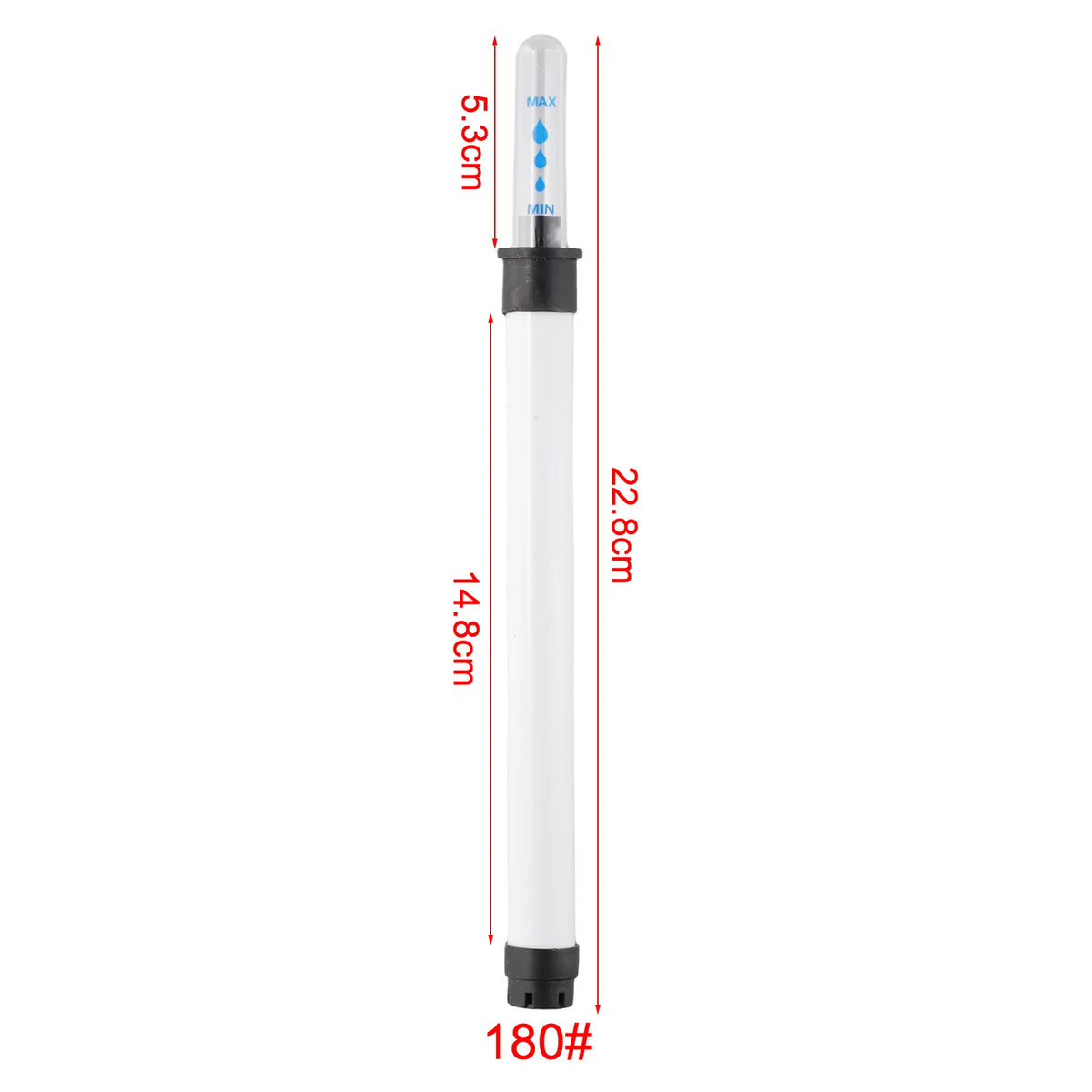 thermometre eau transparent niveaux min max blanc noir moderne jardin