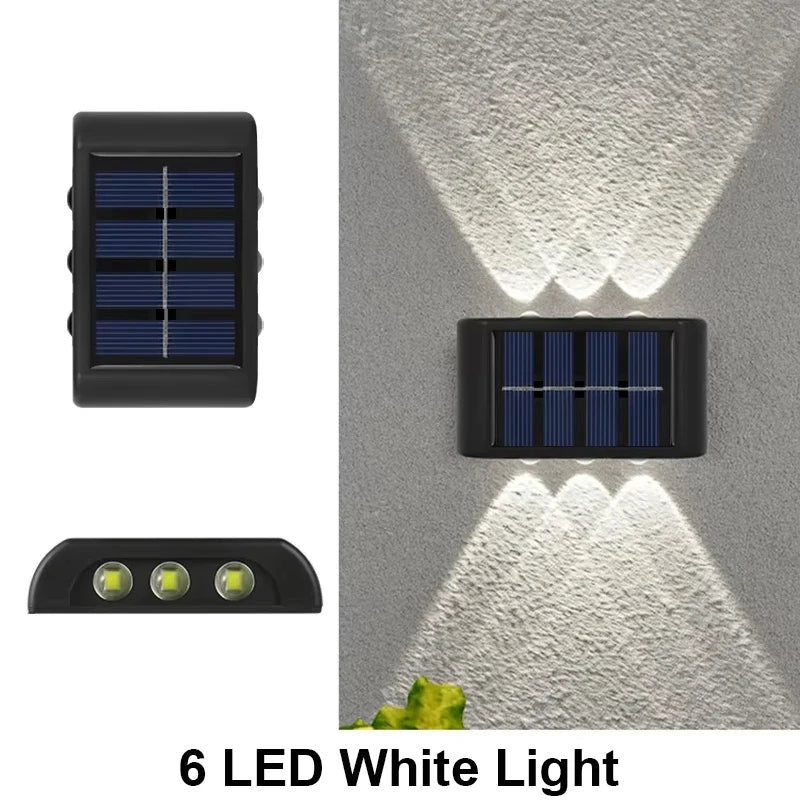 éclairage mural solaire led moderne autoinstallation adhésif étanche noir 4leds lumière