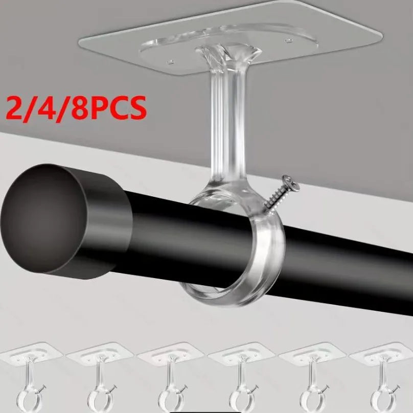 supports rideaux adhésifs transparents noirs modernes 10lb visuels multiples pièces