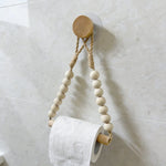 porte rouleau papier toilette blanc bois corde boho rustique suction chambrehôtelDecorationMaison