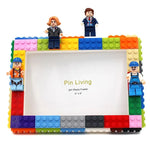 cadre photo diy multicolore texture lego créatif moderne figurines lego
