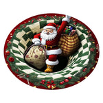 tapis rond noël père noël train pingouins guirlande rouge décoration chambre vinyle sans bpa