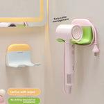 support mural aspirateur séchoir cheveux adhésif vert rose blanc moderne pratique
