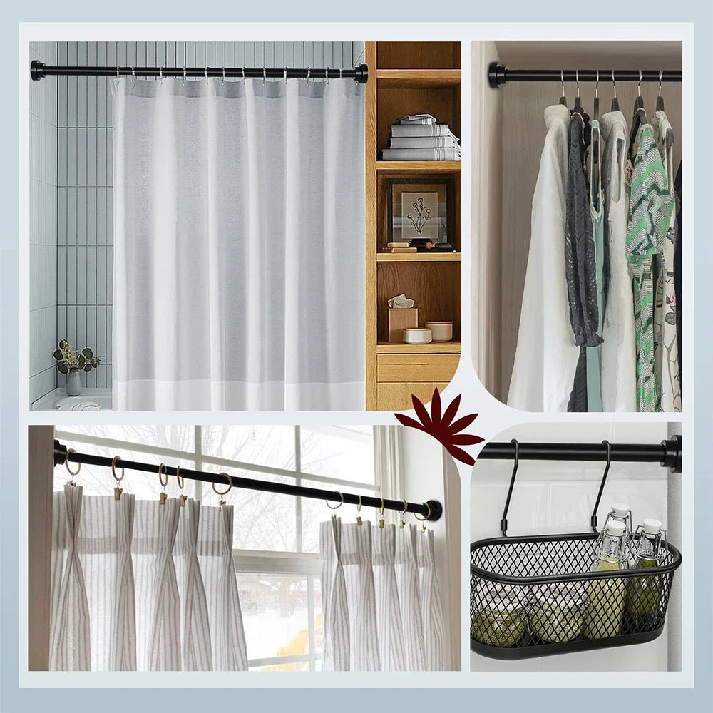 tendeur rideau douche acier inoxydable noir moderne respectueux environnement fixations différentes tailles incluses