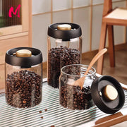 Bocal hermétique en verre sous vide pour café et aliments - Conservation optimale - Ombre Interieur