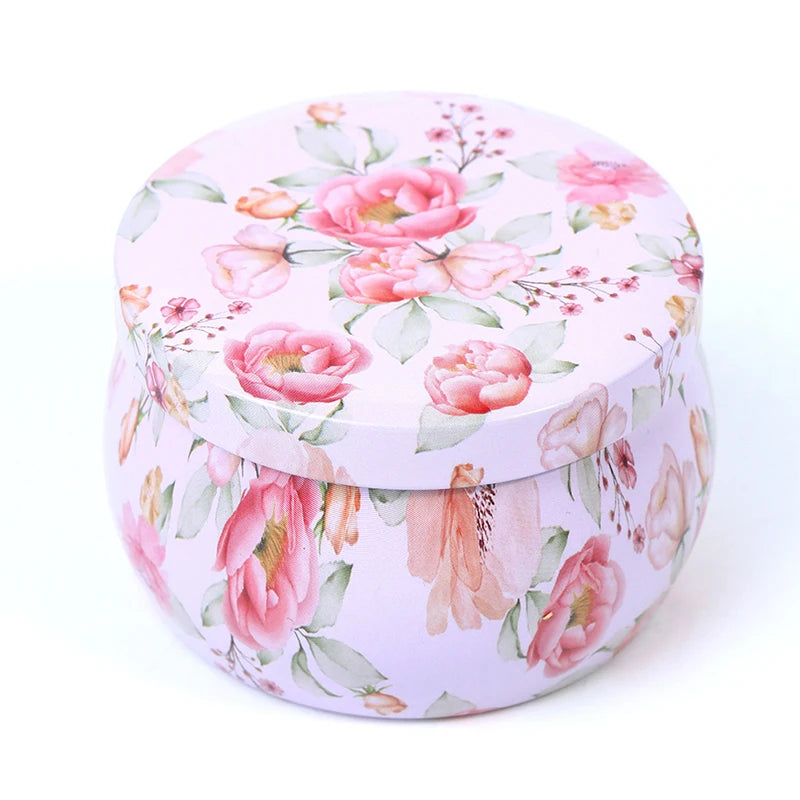 boîtes rondes métal multicolores motifs floraux géométriques boho chic décoration maison