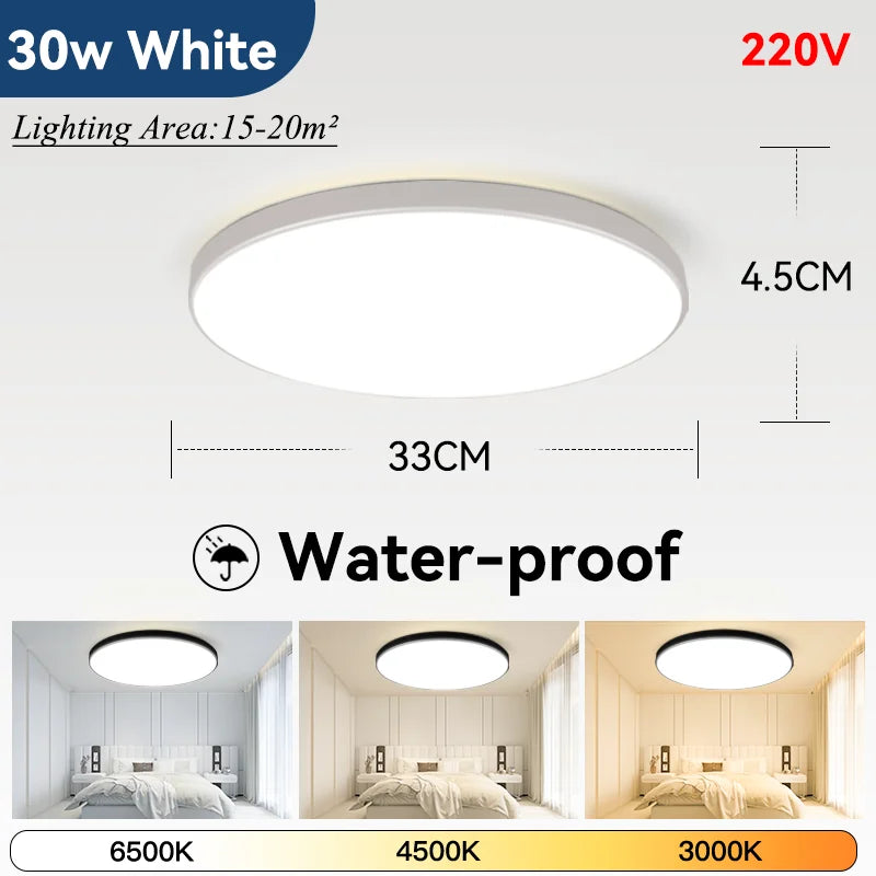 lampe moderne blanc 18w 20w 30w 220v éclairage quotidien ultrafine led