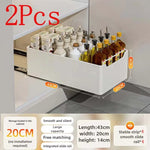 organiseur rangement blanc moderne adhésif coulissant tiroirs grilles épices cuisine métal blanc opacité